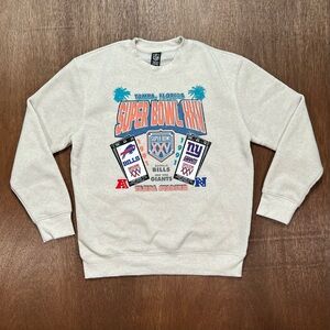 NFL Team Apparel Super Bowl XXV Buffalo Bills Giants White Sweatshirt L Football